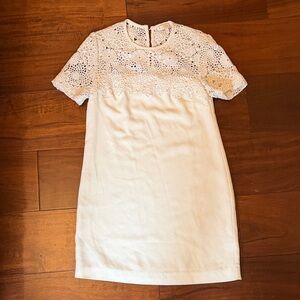 Wayf Elegant White Lace Top Dress